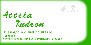 attila kudron business card